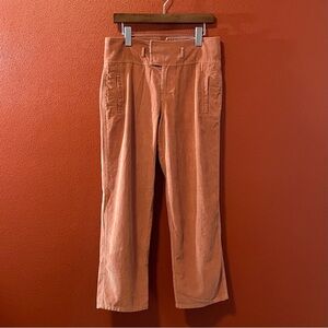 Sundance Women’s High Rise Orange‎ Corduroy Straight Leg Southwestern Crop Pants